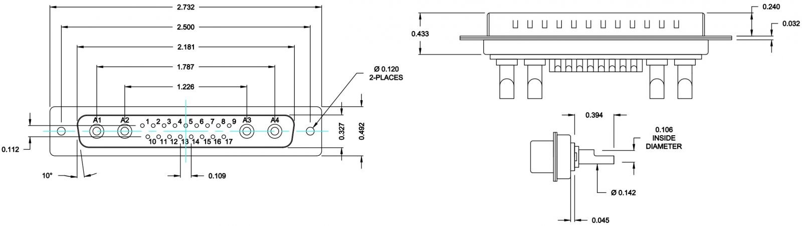 מחבר קונקטור NORCOMP 680S21WA4PL201